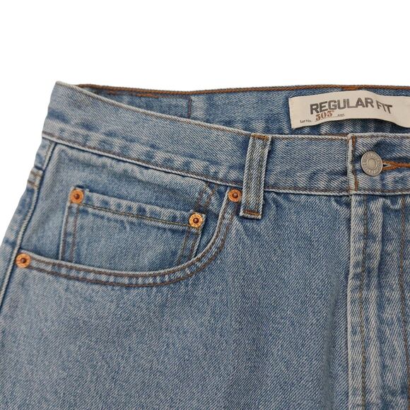 Levi's 505 Regular Fit Jeans Mens 34x29 Blue Straight Leg Premium Denim American - Picture 4 of 11